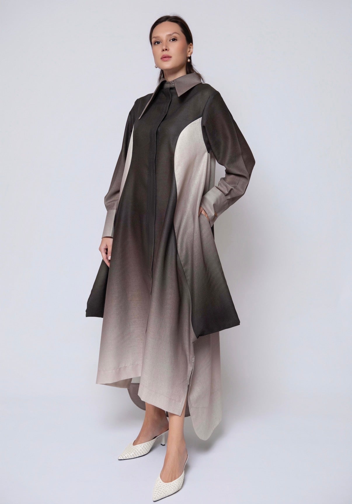 Gradient Shirt Dress