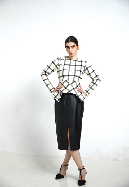 Elegant Checkered Blouse