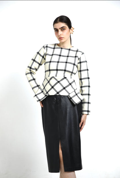 Elegant Checkered Blouse