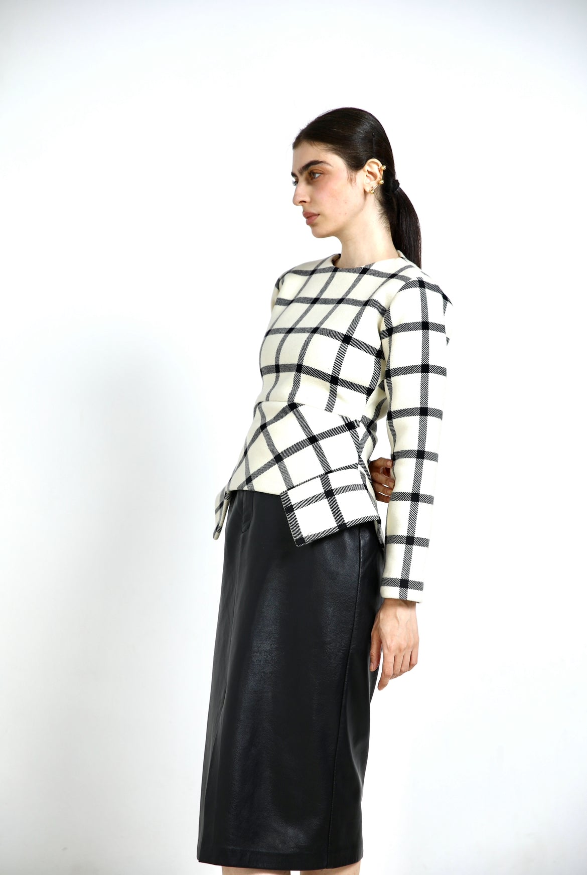 Elegant Checkered Blouse